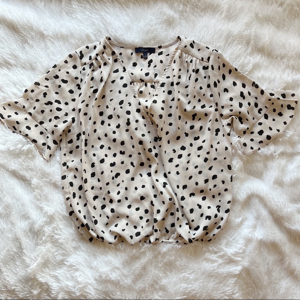 Printed Ruffle Sleeve Top